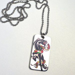 ED HARDY By Christian Audigier VINTAGE Style Necklace / Panther W/ Snake Color